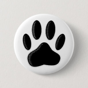Schwarze Dog PW Druck mit Newsprint-Effekt Button