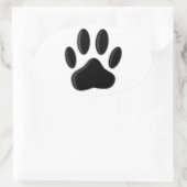 Schwarze Dog PW Druck mit Newsprint-Effekt Ovaler Aufkleber (Tasche)