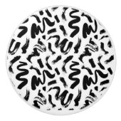 "Schwarze Doodles" Keramikknauf (Vorderseite)