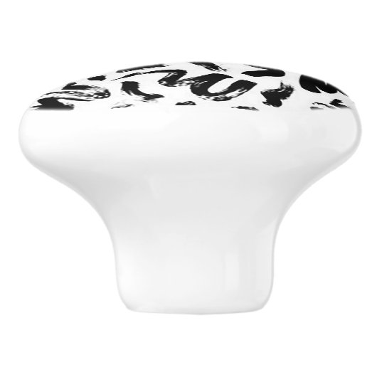 "Schwarze Doodles" Keramikknauf (Seitenansicht)