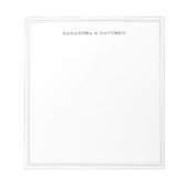 Schwarze Doppelgrenznamen Notizblock (Vorderseite)