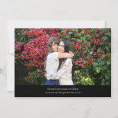 Schwarze doppelseitige Fotos, die das Datum speich Save The Date (Rückseite)