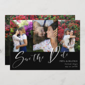 Schwarze doppelseitige Fotos, die das Datum speich Save The Date (Vorne/Hinten)