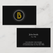 Schwarze Dose, dunkle Visitenkarte für Monogramm (Vorne/Hinten)