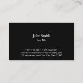 Schwarze Dose, dunkle Visitenkarte für Monogramm (Rückseite)