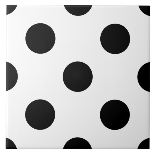 SCHWARZE DOTS! (ein Polka-Punkt-Design) ~ Fliese (Vorderseite)