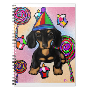 Schwarze Doxie Lollipups Notizblock