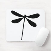 schwarze Drachefliegenikone Mousepad (Mit Mouse)