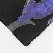Schwarze Drachen Drache-Königin-König-Dame blaues Fleecedecke (Ecke)