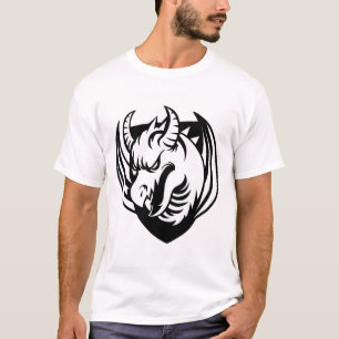 Schwarze Drachen-Fantasie-Grafik T-Shirt