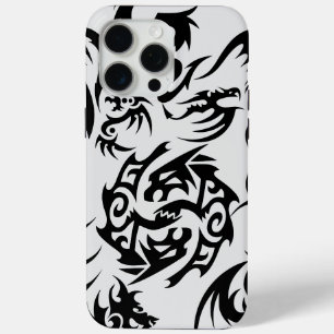 Schwarze Drachen Muster Kontur.b Aus weiß BG 1A Case-Mate iPhone Hülle
