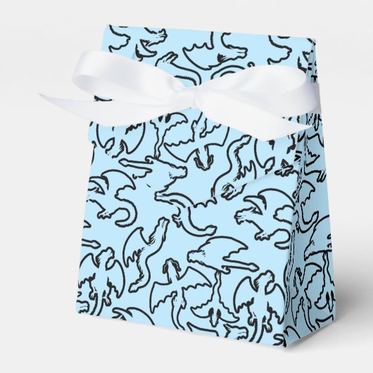 Schwarze Drachen Muster Kontur.b L Blue BG Geschenkschachtel (Vorderseite)
