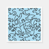 Schwarze Drachen Muster Kontur.b L Blue BG Serviette (Vorderseite)