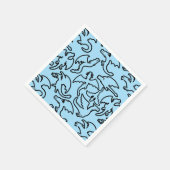 Schwarze Drachen Muster Kontur.b L Blue BG Serviette (Ecke)