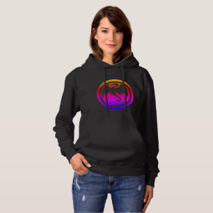 Schwarze Drachen Neon Frauen Kapuzenpullover Hoodie