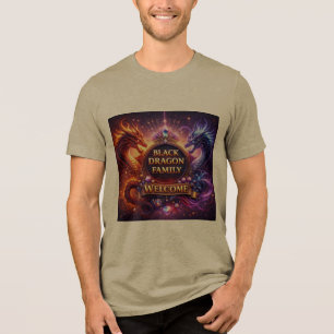 Schwarze Drachenfamilie – Fantasy-Drachenliebhaber Tri-Blend Shirt