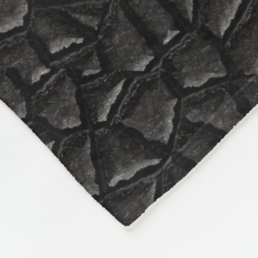 Schwarze Drachenskala Fleecedecke (Ecke)