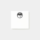 Schwarze Drachenweiße Notizblöcke Post-it Klebezettel (Vorderseite)