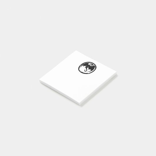 Schwarze Drachenweiße Notizblöcke Post-it Klebezettel (angewinkelt)