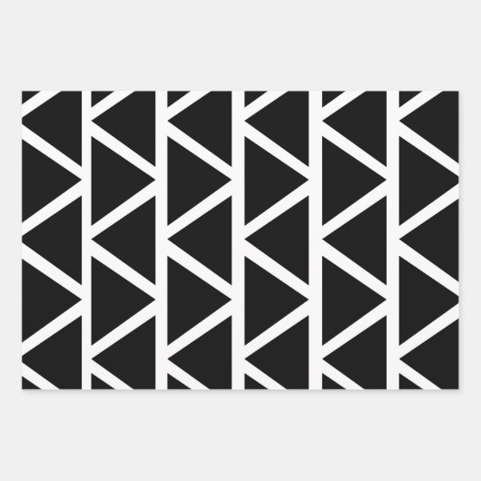 Schwarze Dreiecke Geschenkpapier Set (Vorderseite 3)