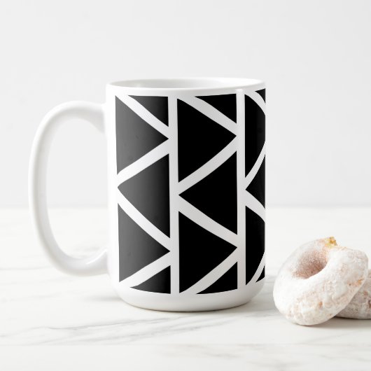 Schwarze Dreiecke Kaffeetasse (Mit Donut)