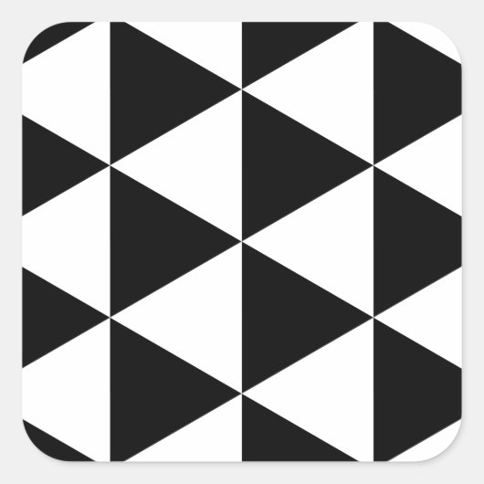 Schwarze Dreiecke Quadratischer Aufkleber (Vorderseite)