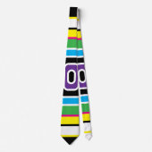 Schwarze Dreiecke Vibranric Geometric Gemustert Krawatte (Vorderseite)