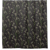 Schwarze dunkle Floral Duschvorhang (Vorderseite)