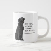 Schwarze Ehefrau-Tasse des Labrador-V. Jumbo-Tasse (Rechts)