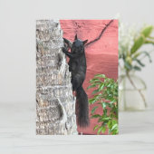Schwarze Eichhörnchen-Flachkarte (Stehend Vorderseite)