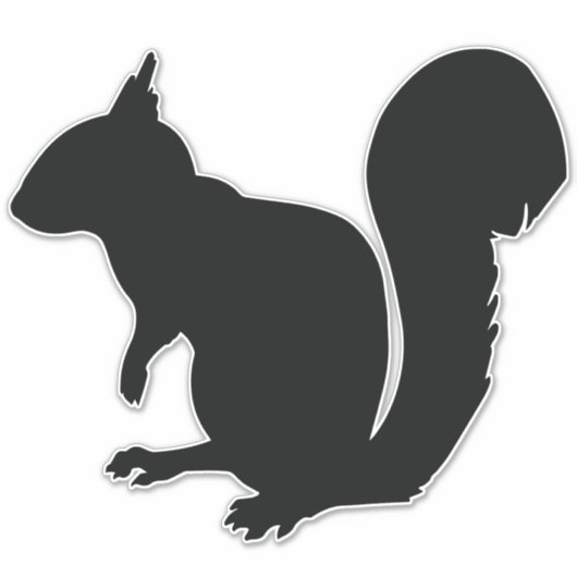Schwarze Eichhörnchen Silhouette Aufkleber (Vorderseite)