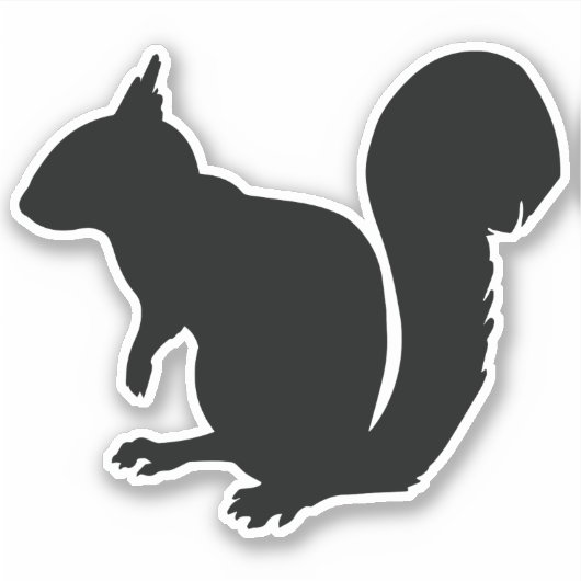 Schwarze Eichhörnchen Silhouette Aufkleber (Vorderseite)