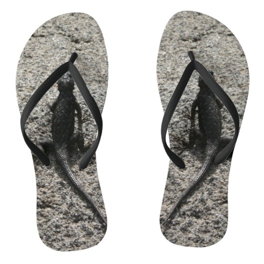 Schwarze Eidechse Badesandalen (Fußbett)