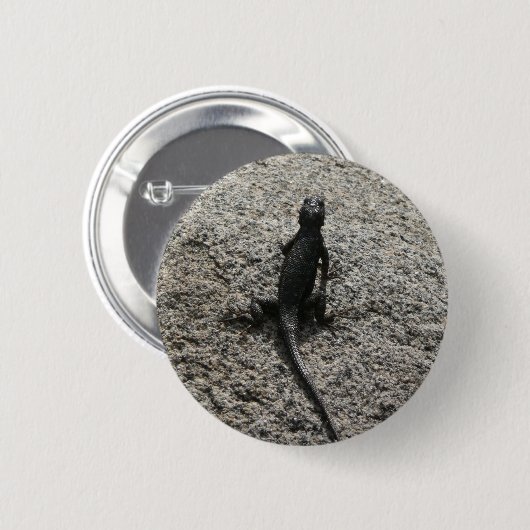 Schwarze Eidechse Button (Vorne & Hinten)