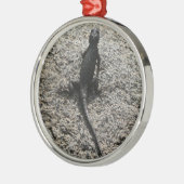 Schwarze Eidechse Silbernes Ornament (Links)