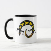 Schwarze Eidechsen-Wecker-Keramik-Tasse Tasse (Links)