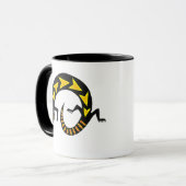 Schwarze Eidechsen-Wecker-Keramik-Tasse Tasse (Vorderseite Links)