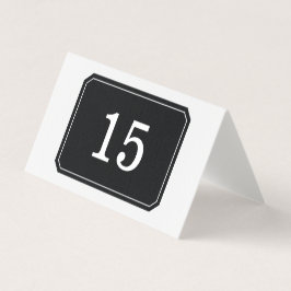 Schwarze, einfach elegante, geklappte Tischkarte