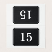 Schwarze, einfach elegante, geklappte Tischkarte (Außenseite Aufgefaltet)