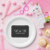 Schwarze, einfach Elegante Hochzeit Pappteller (Party)