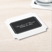 Schwarze, einfach Elegante Hochzeit Untersetzer (angewinkelt)