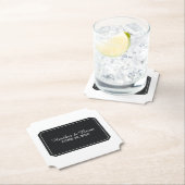 Schwarze, einfach Elegante Hochzeit Untersetzer (Vor Ort)