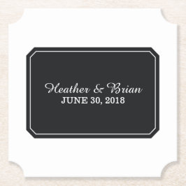 Schwarze, einfach Elegante Hochzeit Untersetzer