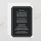 Schwarze, einfach elegante Informationskarte Begleitkarte (Vorne/Hinten)