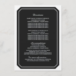 Schwarze, einfach elegante Informationskarte Begleitkarte