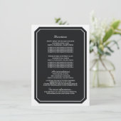 Schwarze, einfach elegante Informationskarte Begleitkarte (Stehend Vorderseite)
