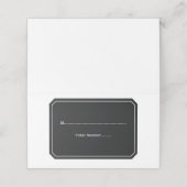 Schwarze, einfach elegante Platzkarten (Außenseite Aufgefaltet)