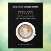 Schwarze einfache Kaffeetasse Geschäft Öffnungszei Fensteraufkleber (Blatt 3)