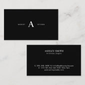 Schwarze, einfache, minimale Berufliche Visitenkar Visitenkarte (Vorne/Hinten)