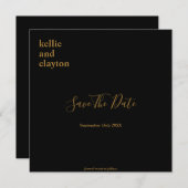 Schwarze, einfache moderne Hochzeiten sichern das Save The Date (Vorne/Hinten)